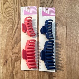 Visage Hair Claw Clips Set - Pink and Blue